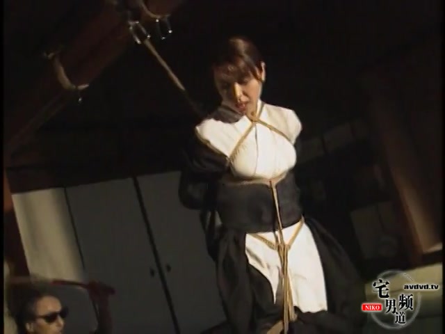 Japanese Housewife Held Up With Ropes And Undressed